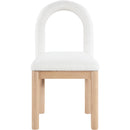 Meridian Conrad Cream Linen Textured Fabric Dining Chair IMAGE 3