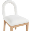  Color_Cream -- Conrad Cream Linen Textured Fabric Upholstered Dining Chair IMAGE 5