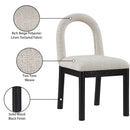  Meridian Conrad Beige Linen Textured Fabric Upholstered Dining Chair IMAGE 10
