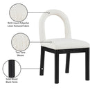  Color_Cream -- Conrad Cream Linen Textured Fabric Upholstered Dining Chair IMAGE 10