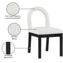  Meridian Conrad Cream Linen Textured Fabric Upholstered Dining Chair IMAGE 10