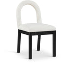 Meridian Conrad Cream Linen Textured Fabric Dining Chair IMAGE 1