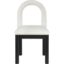  Color_Cream -- Conrad Cream Linen Textured Fabric Upholstered Dining Chair IMAGE 3