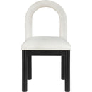 Meridian Conrad Cream Linen Textured Fabric Dining Chair IMAGE 3