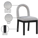  Meridian Conrad Grey Linen Textured Fabric Upholstered Dining Chair IMAGE 10