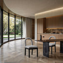  Color_Grey -- Conrad Grey Linen Textured Fabric Upholstered Dining Chair IMAGE 2