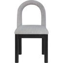  Color_Grey -- Conrad Grey Linen Textured Fabric Upholstered Dining Chair IMAGE 3