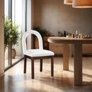 Meridian Conrad Cream Linen Textured Fabric Dining Chair IMAGE 2