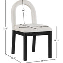 Meridian Conrad Cream Velvet Dining Chair IMAGE 8