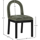 Meridian Conrad Green Velvet Dining Chair IMAGE 8
