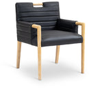 Meridian Aimee Black Vegan Leather Dining Arm Chair IMAGE 1