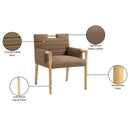  Color_Brown -- Aimee Brown Vegan Leather Upholstered Dining Arm Chair IMAGE 10