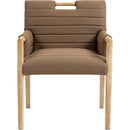  Color_Brown -- Aimee Brown Vegan Leather Upholstered Dining Arm Chair IMAGE 3