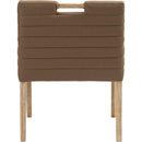 Meridian Aimee Brown Vegan Leather Dining Arm Chair IMAGE 5