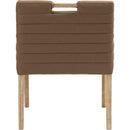  Color_Brown -- Aimee Brown Vegan Leather Upholstered Dining Arm Chair IMAGE 5