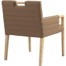  Color_Brown -- Aimee Brown Vegan Leather Upholstered Dining Arm Chair IMAGE 6