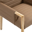  Color_Brown -- Aimee Brown Vegan Leather Upholstered Dining Arm Chair IMAGE 7