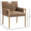  Color_Brown -- Aimee Brown Vegan Leather Upholstered Dining Arm Chair IMAGE 9