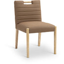  Color_Brown -- Aimee Brown Vegan Leather Upholstered Dining Side Chair IMAGE 1