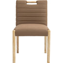  Color_Brown -- Aimee Brown Vegan Leather Upholstered Dining Side Chair IMAGE 3