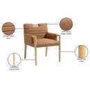  Color_Cognac -- Aimee Cognac Vegan Leather Upholstered Dining Arm Chair IMAGE 10