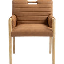  Color_Cognac -- Aimee Cognac Vegan Leather Upholstered Dining Arm Chair IMAGE 3