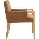  Color_Cognac -- Aimee Cognac Vegan Leather Upholstered Dining Arm Chair IMAGE 4