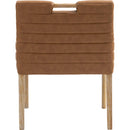  Color_Cognac -- Aimee Cognac Vegan Leather Upholstered Dining Arm Chair IMAGE 5