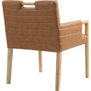  Color_Cognac -- Aimee Cognac Vegan Leather Upholstered Dining Arm Chair IMAGE 6