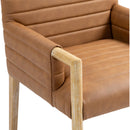  Color_Cognac -- Aimee Cognac Vegan Leather Upholstered Dining Arm Chair IMAGE 7