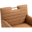  Color_Cognac -- Aimee Cognac Vegan Leather Upholstered Dining Arm Chair IMAGE 8