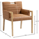  Color_Cognac -- Aimee Cognac Vegan Leather Upholstered Dining Arm Chair IMAGE 9