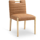  Color_Cognac -- Aimee Cognac Vegan Leather Upholstered Dining Side Chair IMAGE 1