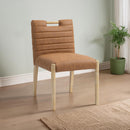  Color_Cognac -- Aimee Cognac Vegan Leather Upholstered Dining Side Chair IMAGE 2