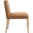  Color_Cognac -- Aimee Cognac Vegan Leather Upholstered Dining Side Chair IMAGE 4