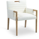  Color_Cream -- Aimee Cream Vegan Leather Upholstered Dining Arm Chair IMAGE 1