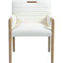  Color_Cream -- Aimee Cream Vegan Leather Upholstered Dining Arm Chair IMAGE 2