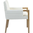  Color_Cream -- Aimee Cream Vegan Leather Upholstered Dining Arm Chair IMAGE 3