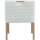  Color_Cream -- Aimee Cream Vegan Leather Upholstered Dining Arm Chair IMAGE 4
