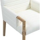  Color_Cream -- Aimee Cream Vegan Leather Upholstered Dining Arm Chair IMAGE 6