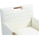  Color_Cream -- Aimee Cream Vegan Leather Upholstered Dining Arm Chair IMAGE 7