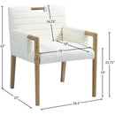  Color_Cream -- Aimee Cream Vegan Leather Upholstered Dining Arm Chair IMAGE 8