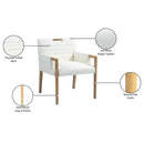  Color_Cream -- Aimee Cream Vegan Leather Upholstered Dining Arm Chair IMAGE 9