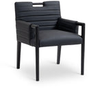 Meridian Aimee Black Vegan Leather Dining Arm Chair IMAGE 1