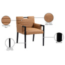 Color_Cognac -- Aimee Cognac Vegan Leather Upholstered Dining Arm Chair IMAGE 10