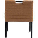  Color_Cognac -- Aimee Cognac Vegan Leather Upholstered Dining Arm Chair IMAGE 5