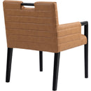  Color_Cognac -- Aimee Cognac Vegan Leather Upholstered Dining Arm Chair IMAGE 6