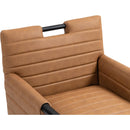  Color_Cognac -- Aimee Cognac Vegan Leather Upholstered Dining Arm Chair IMAGE 8