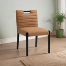  Color_Cognac -- Aimee Cognac Vegan Leather Upholstered Dining Side Chair IMAGE 2