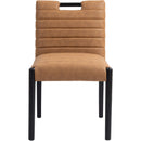  Color_Cognac -- Aimee Cognac Vegan Leather Upholstered Dining Side Chair IMAGE 3
